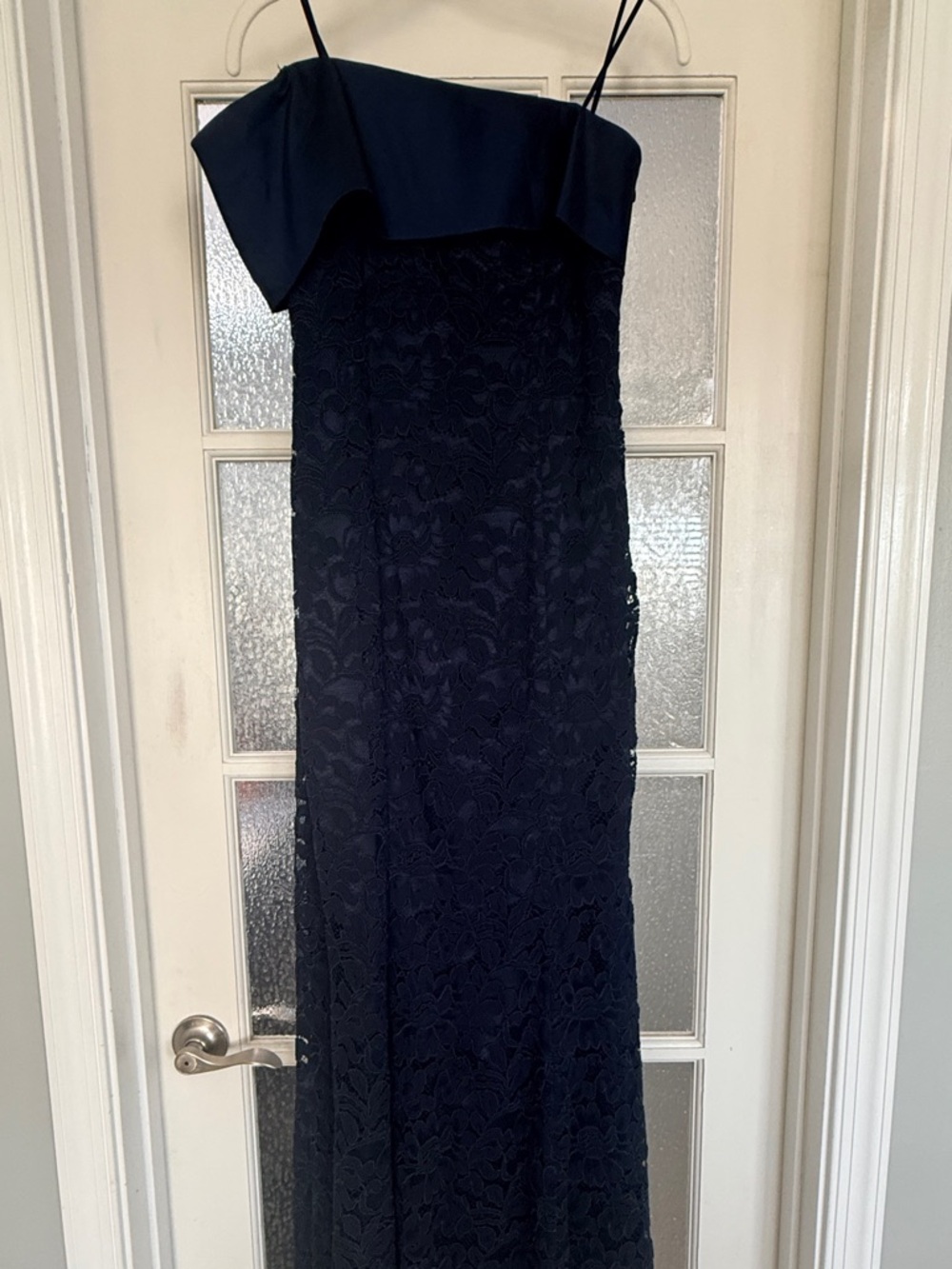Eliza J Navy Lace Spaghetti Strap Maxi Dress